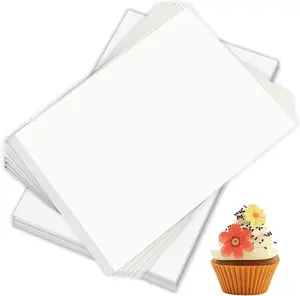 25pcs A4 Size (8.5 x 11 Inch) 0.3mm Edible Wafer Sheets - Food Grade Printable Edible Rice Paper for Cake Candy Cookie Flower Decoration