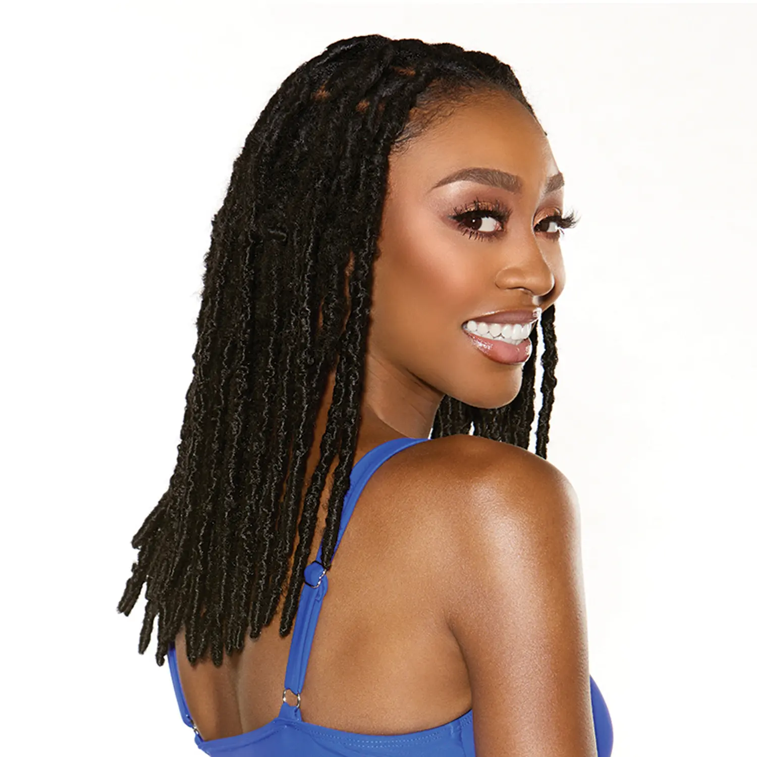 Sensationnel Ruwa Loc Braids, Soft Afro Kinky Hair Extensions, Fast Drying, Water Repellent, Lightweight, 8"-12", Light Weight And Soft, Loose Afro, Natural Taper, Multiple Lengths, Compact Structure