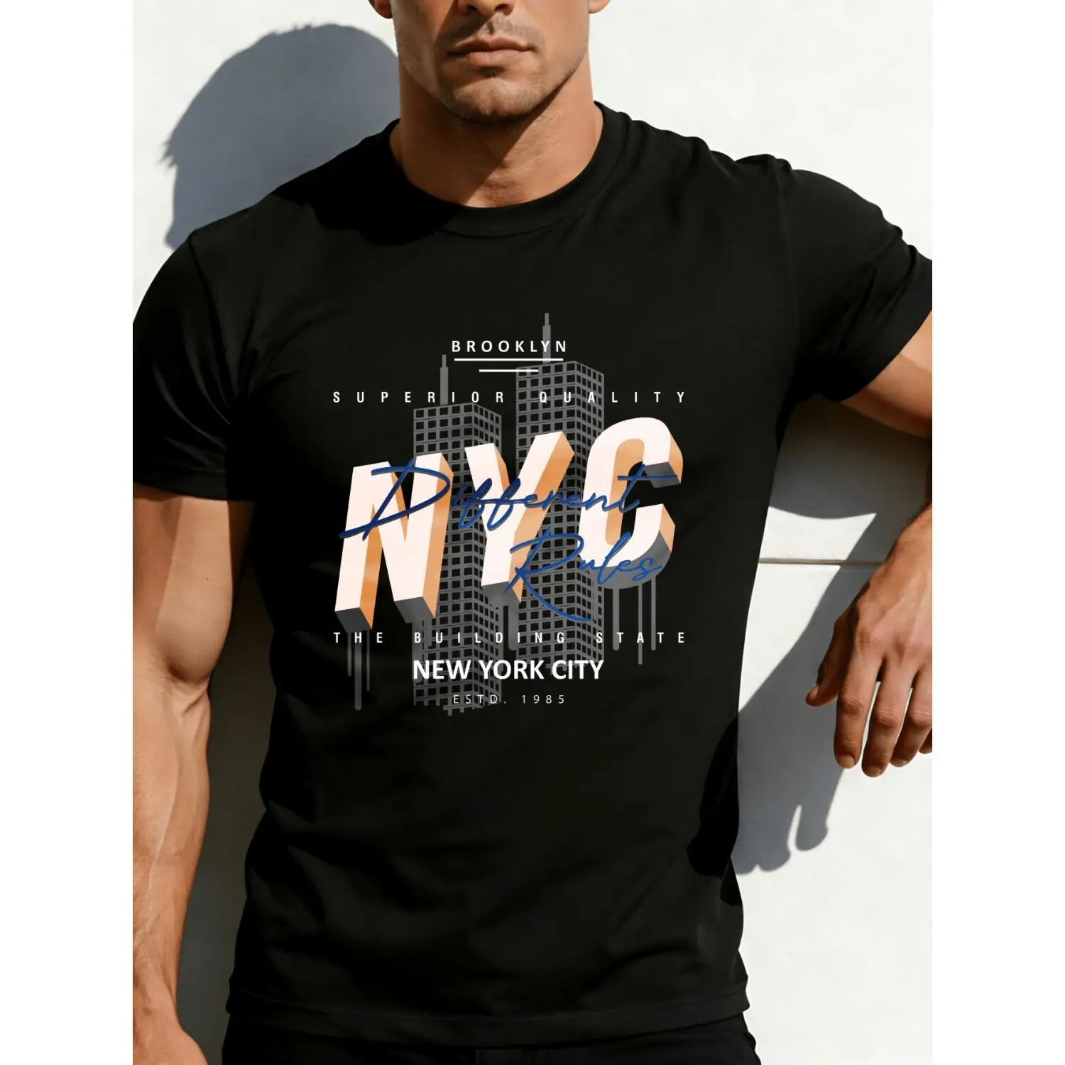 New York Graphic Streetwear T-shirt for Women, Casual Cotton Shortsleeve Round Neck Top for Summer Daily Wear, Tshirt