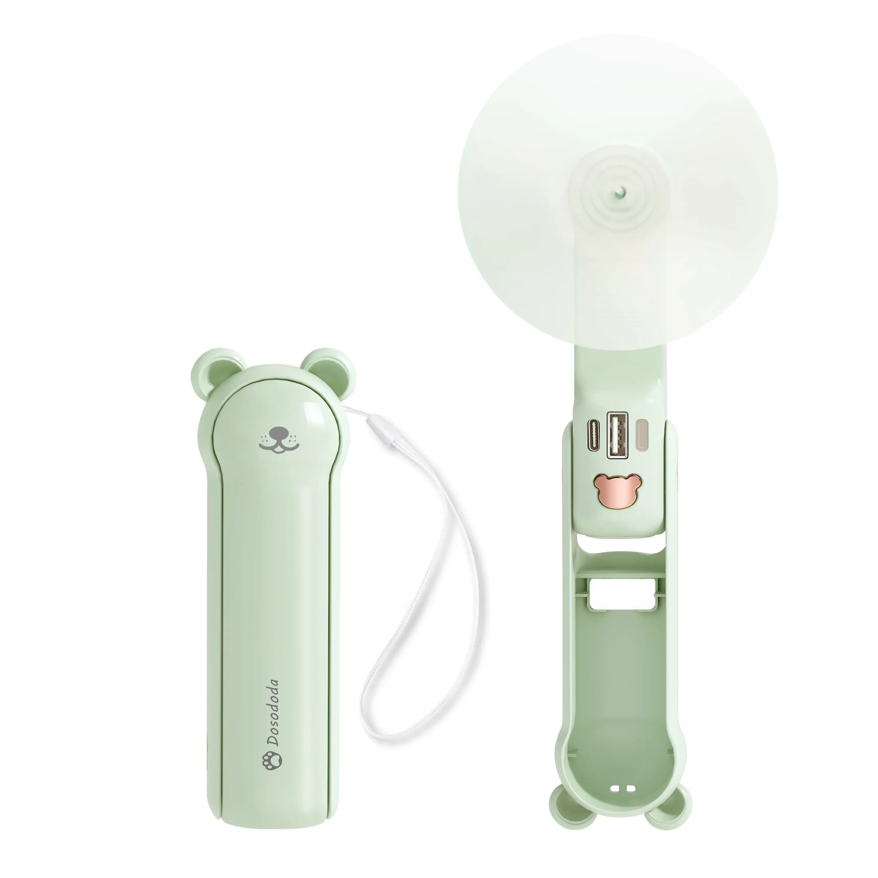 DOSODODA Portable Handheld Fan 3 in 1 Mini Personal Fan with USB Rechargeable Power Bank, Flashlight & Gifts for Women, Men, Kids & Outdoor Use Convenient outdoor activity portable fan