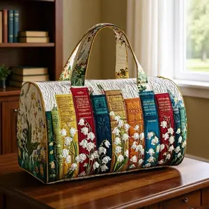 Retro Hippie Van Printed Quilted Duffle Bag, Boho Weekender Travel Tote With Adjustable Strap, Spacious Lightweight Carryall Handbag For Daily Trips, Gym, And Casual Short Getaways