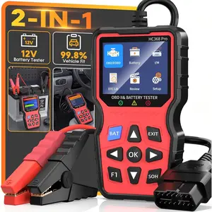 OBD2 Scanner with  Tester: 2-in-1 Design 1S Read & Clear Check Engine Codes for Auto Diagnostic - Fit 99.8%  Test  System & 12V  for 1996+  3 Min Quick Setup