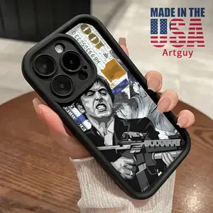 Phone case for iPhone 16 Pro Max 15 Plus 16E 14 13 12 11 XS XR Creative Scar Face Painted Advanced fashion gift Shockproof Silicone TPU Bumper Drop Protection Soft Cover