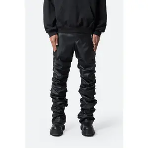 mnml Stacked Leather Pants - Black mnml Stacked Leather Pants - Black