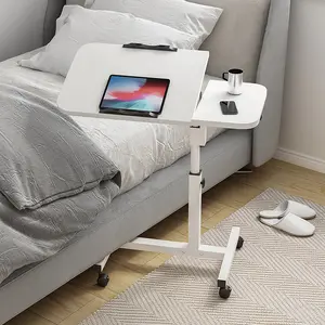 Standing Desk Mobile Laptop Desk Adjustable Overbed Table with Wheels and Tilting Desktop Standing Table for Laptop, Notebook, and Meals