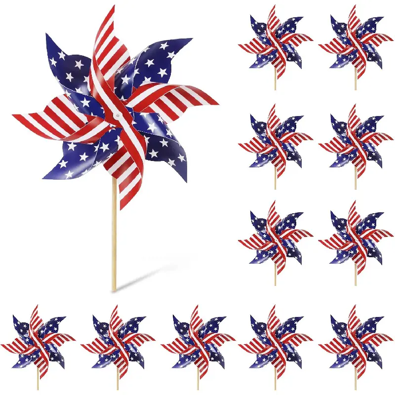 Men's Solid Houndstooth 2-Piece Necktie & 9.3x9.3in Matching Pocket Square Set, Classic Formal Neckwear, Business Office Accessory, Patriotism Pinwheel 12-Pack PP Plastic Waterproof Veteran Gift For Him
