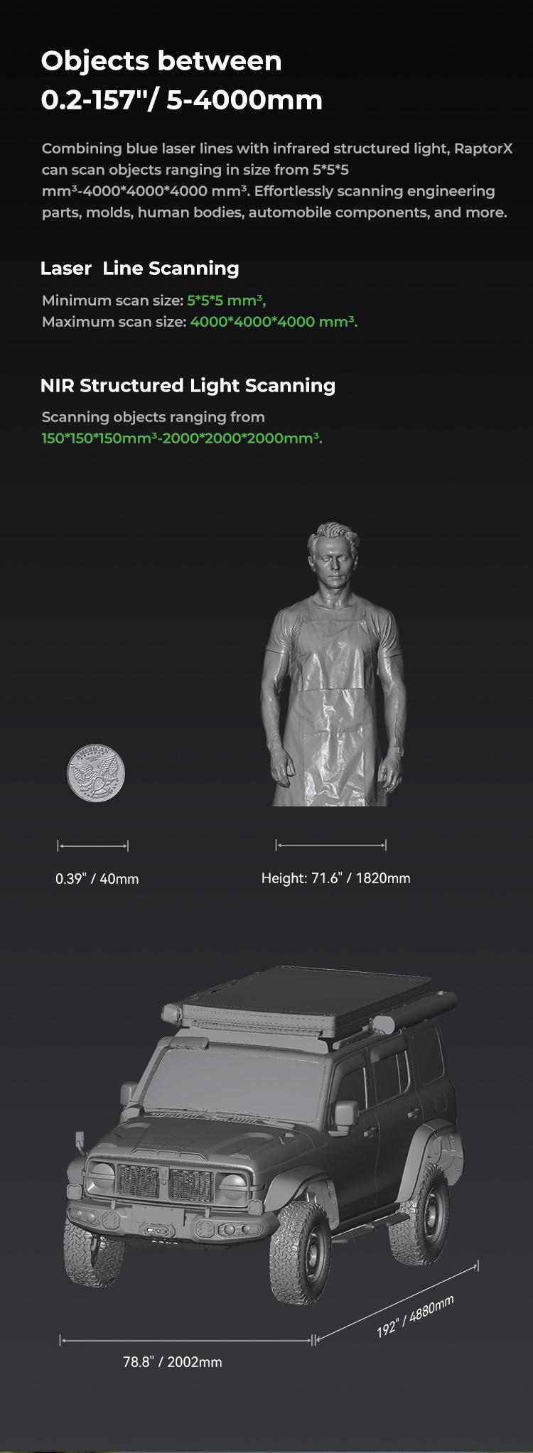 Creality RaptorX: Wireless Hybrid Blue Laser & NIR Scanner