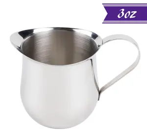 3 oz / 90 ml Stainless Steel Bell Creamer – Bell-Shaped Serving Cream Pitcher – Perfect for Coffee, Tea, Milk, and Syrups – Durable, Rust-Resistant, Dishwasher Safe by Tezzorio Jugs Classic