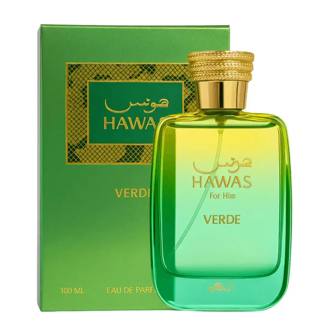 Rasasi Hawas Verde Men's Long-Lasting Eau de Parfum Spray Bottle, 100ml / 3.4 oz, for Male Use