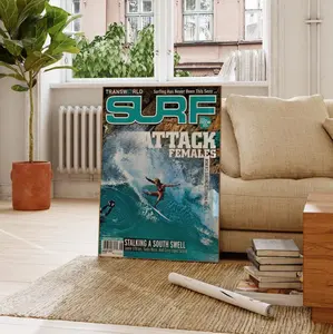 Retro Surf Poster, Y2K Aesthetic Wall Art Print, Surf Magazine Artwork, Beach House Decor, Dorm Room Aesthetic, Surfer Gift