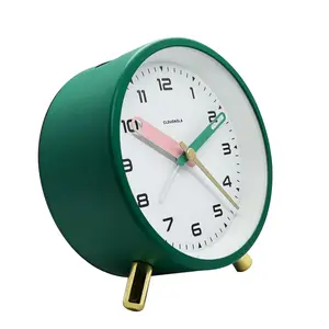 Studio Miami Green Alarm Clock - Vibrant Elegance - Golden-Legged Timepiece