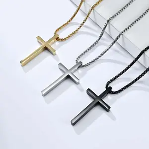 Mirror cross necklace cross glossy box chain daily matching gift