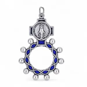 BLUE MIRACULOUS ROSARY RING
