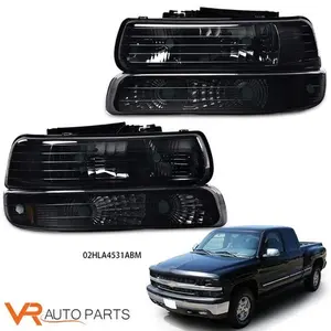 Fits 99-02 Chevy Silverado 00-06 Suburban DRL Headlight Left+Right Lamps