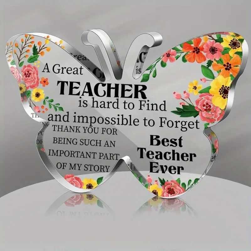 Butterfly Transparent Acrylic Paperweight - Teacher Appreciation Gift from Students, Home Room Desk Decor, Festive Keepsake for Women (Back to School & Christmas Supplies)