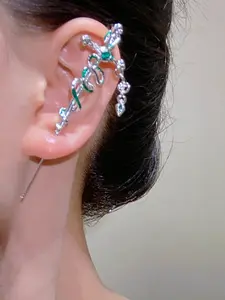 1 piece fashion serpent coiled ear hook earrings, dark punk exaggerated piercing earrings, suitable for daily and party wear, Punk Style Earrings