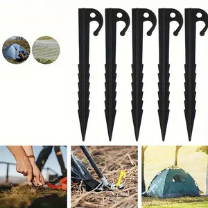 10pcs Heavy Duty Tent Stakes with Sharp Hooks - High-Refractive-Index Polymer Spiral Tent Pegs for Secure Camping and Tarp Setup