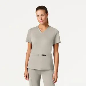 Cesi Slim UltraSOFT™ Scrub Top - Fog