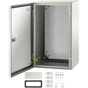 【Summervibes】VEVOR NEMA 4X Steel Electrical Enclosure, 20x12x10 in IP66 Waterproof & Dustproof Protection, Indoor/Outdoor Electrical Junction Box with Mounting Plate