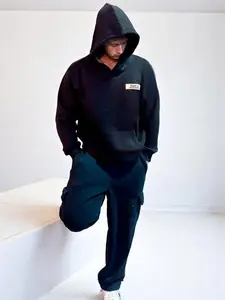 Make God Famous Eternal Onyx Hoodie - Long Sleeve Heavyweight 380 GSM 80% Cotton 20% Poly Casual Pullover with Pocket for Men Cuffed Sweatshirts Tops Clothes