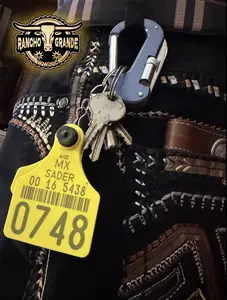 Original Cow Tag Western Keychain