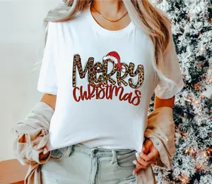 Buffalo Plaid Christmas Shirt, Christmas T-shirt, Merry Christmas Shirt, Christmas Family Shirt, Christmas Gift, Holiday Gift, Leopard Shirt