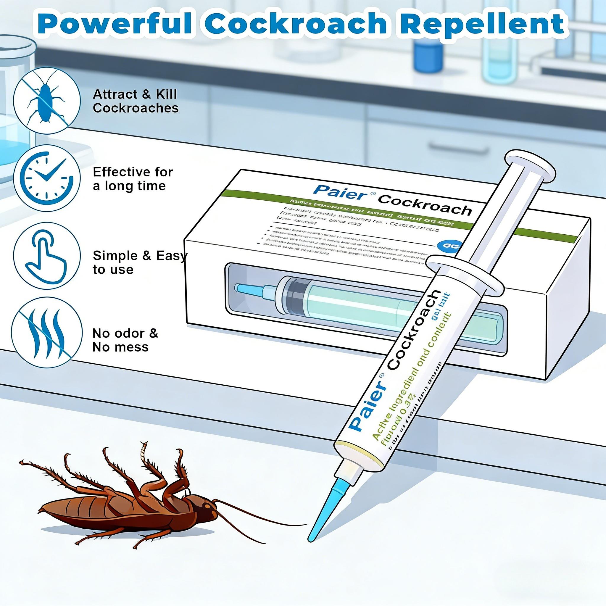 30g Roach Killer Gel Bait | Indoor & Outdoor Pest Control for German & American Roaches | Applicator with Precision Tip | 1/4 Pack Options
