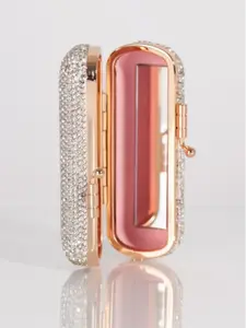 Portable Mini Lipstick Case with Mirror, Crystal Diamond Protective Cover, Fashionable Single Stick Makeup Box, Perfect Gift for Women, Makeup Organizer Pouch, Makeup Storage Organizer