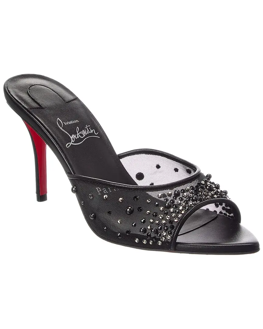 Christian Louboutin Miss Z Degrastrass 85 Mesh & Leather Mule