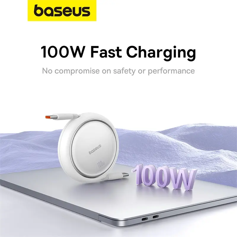 Baseus Retractable 100W Charging Cable Type-C to Type-C 1 Meter