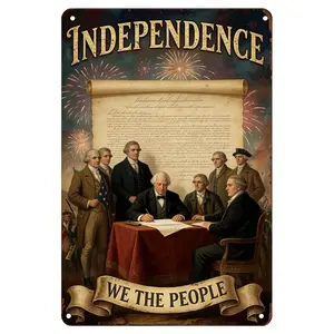 Celebrate American Independence 250 Years 2D planar decoration Metal Sign Patriotic Wall Art for Home Bar Cafe