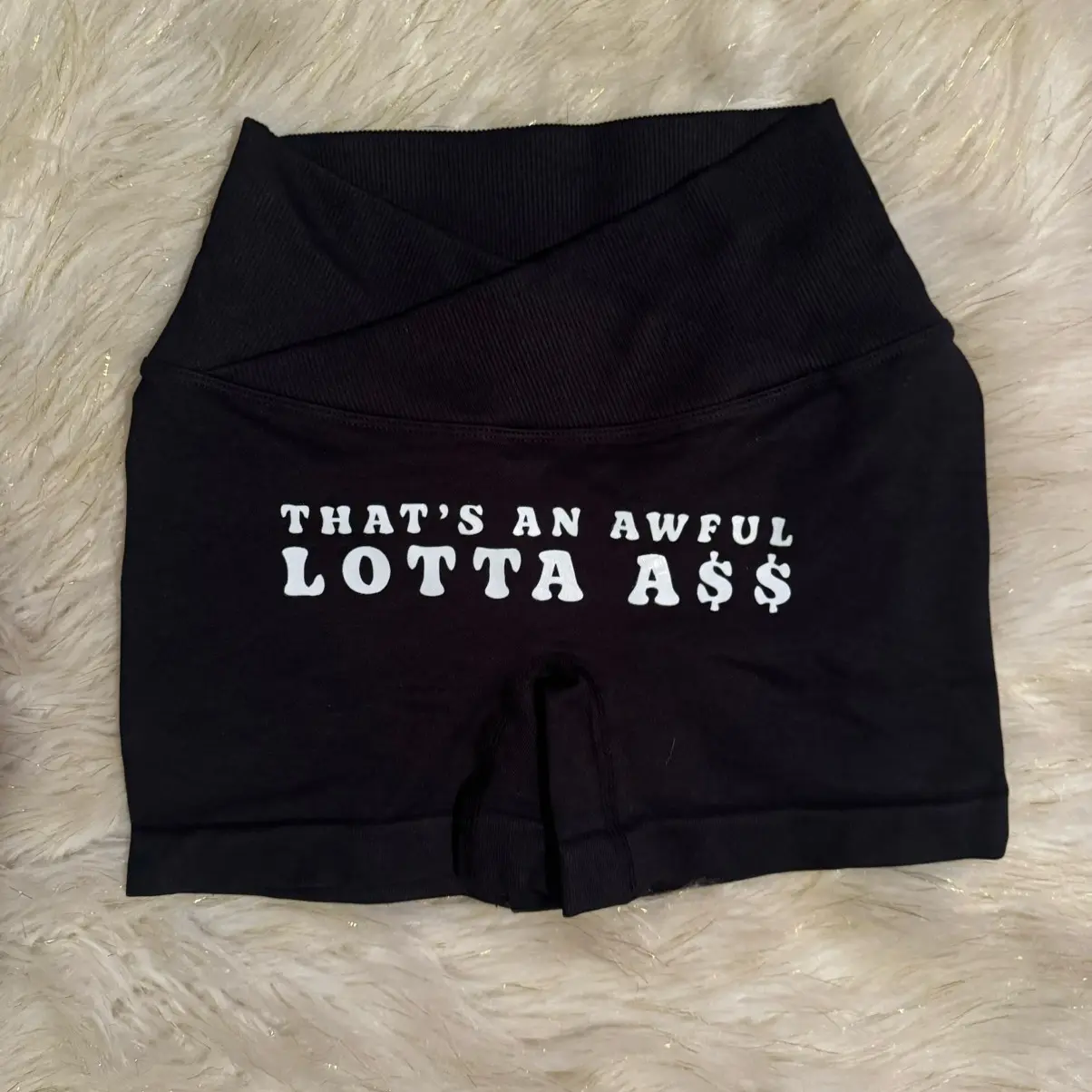 Awful Lotta A$$ peach pucker butt shorties