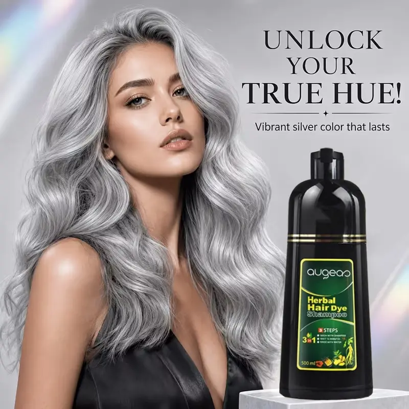 16.91oz 3-in-1 Herbal Dye Shampoo,One Bottle for Multiple Uses, Shampoo + Dye,Instant Hair Dye,Create Shiny, Fluffy And Smooth Hair In A Few Minutes,Gentle And Does Not Damage Hair, Moisturizing,uitable for All Hair Types Hair Care Products Haircare