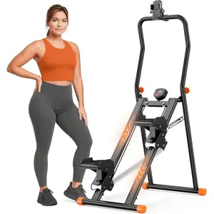 Stair Stepper for Home Gym, 3-Level Adjustable Resistance Vertical Climber Machine, Full-Body Cardio Workout Equipment with Adjustable Handlebar & Pedals, 90% Pre-Assembled Stair Climber
