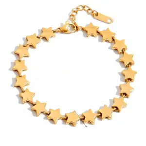 Sophia Bracelet Stainless Steel Gold Plated 18k with Star Design for Women's Fashion Jewelry