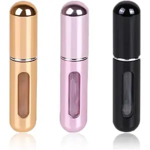 Travel Mini Perfume Refillable Atomizer Container, Portable Perfume Spray Bottle, 5ml Travel Perfume Scent Pump Case Fragrance Empty Spray Bottle for Traveling and Outgoing (3 Pack)