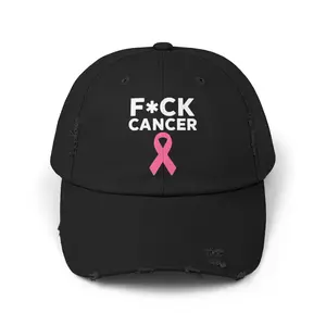 Unisex Distressed “F*ck Cancer” Cap