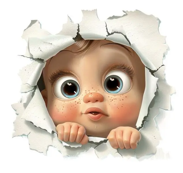 Adorable Cartoon-Style Car Sticker Decal – Cute Anime design of a Child Peeking Outside from Inside the Car, Perfect for Car Decoration, Kawaii Automotive decal sticker, Fun and Unique Decals for Cars. Trucks, SUVs, Sedans, and Vans