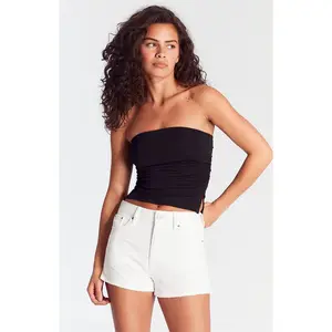 Pacsun Women's White Ripped High Waisted Denim Festival Shorts