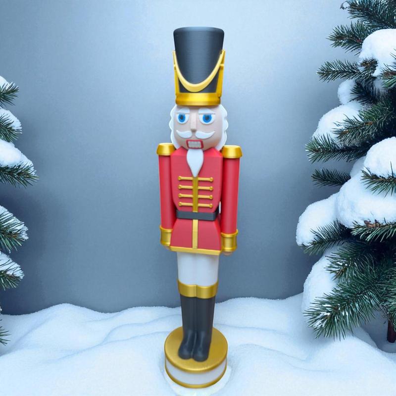 The Kit Kiln Classic Red & Black Chunkable Nutcracker - 3D Printed Plastic Figure for Christmas Decor & Gift Giving - Lightweight & Display Ready