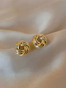 Metal Wind Spiral Earrings, Geometric Simple Design, Daily Wear Jewelry, Fashionable Jewelry, Pair of Stylish Ear Studs for Women