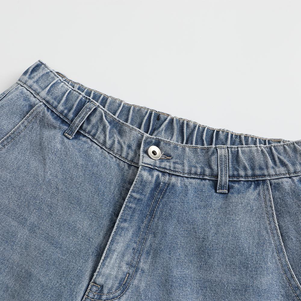 Men’s loose straight-leg jeans for autumn/winter, featuring a patchwork design and retro street style—versatile and easy to match.
