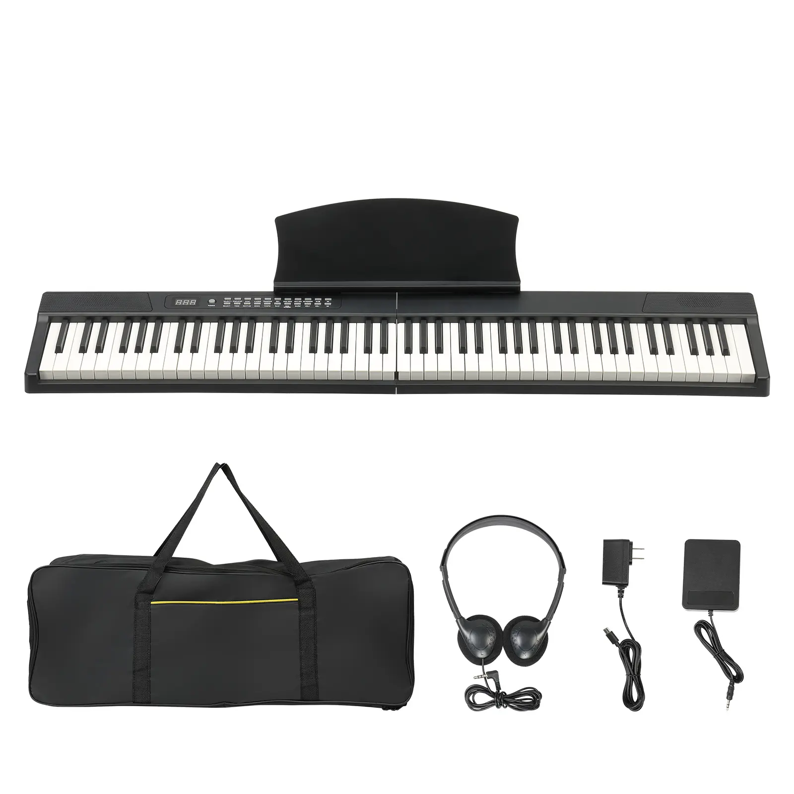 88-Key Magnetic Detachable Piano Keyboard - Unique Portable Digital Piano with Semi-Weighted Keys| MIDI & Bluetooth, Includes Case & Headphones - Black