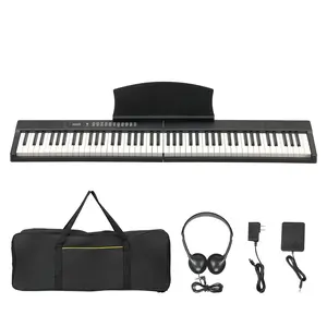 88-Key Magnetic Detachable Piano Keyboard - Unique Portable Digital Piano with Semi-Weighted Keys| MIDI & Bluetooth, Includes Case & Headphones - Black