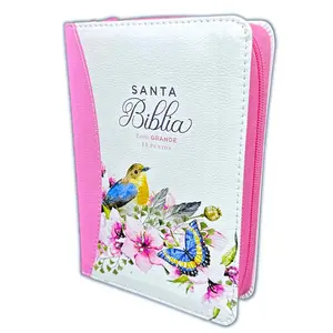 Bible in Spanish for Women Compact with Zipper Reina Valera 1960 with Pink Floral Index