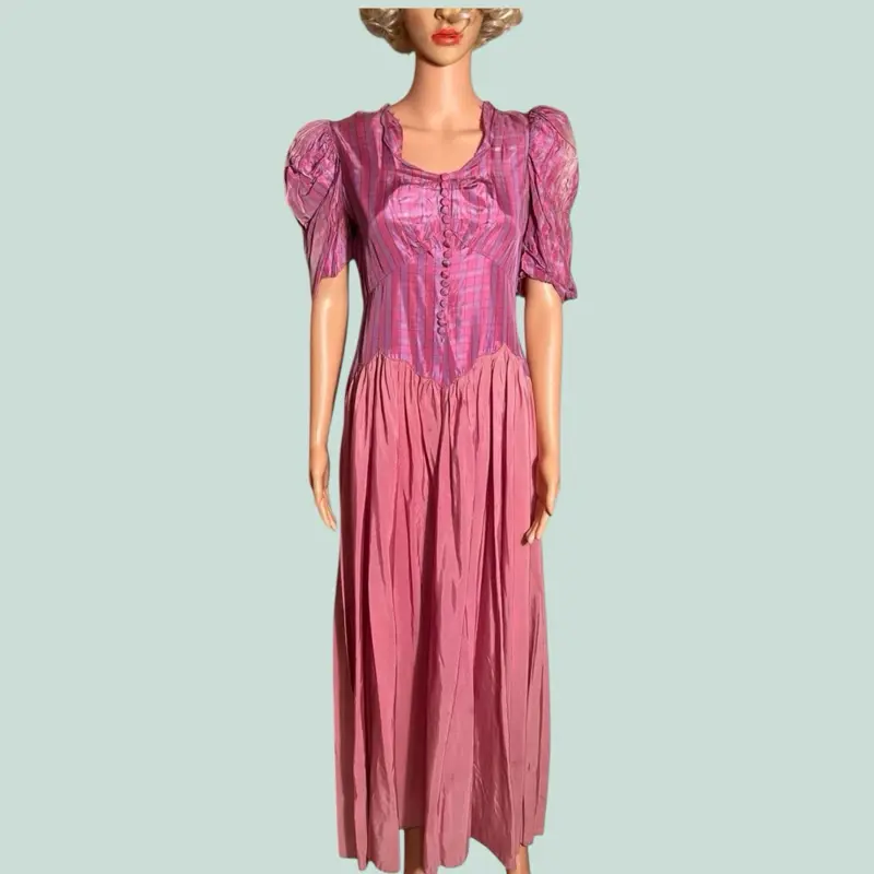 Authentic 1930s Vintage Liquid Taffeta Dress | Rare Antique Pink Plaid Evening  Gown | Old Hollywood Glamour | Size 34w - TikTok Shop