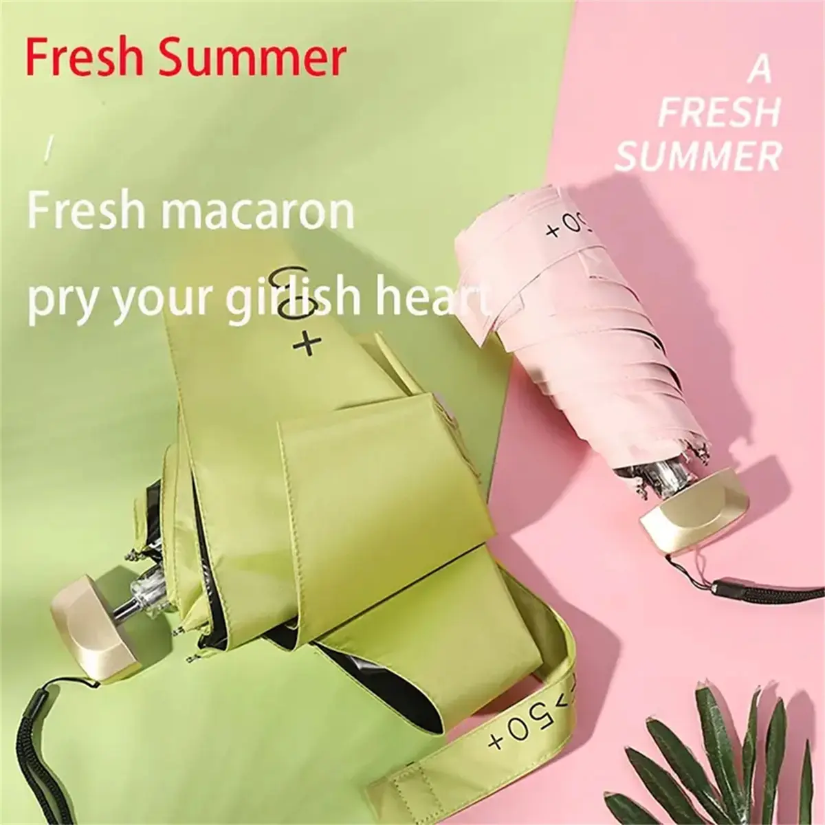Mini Sun Umbrella Pocket Rain Umbrella Vinyl Folding UV Protection Sun Shade Pocket Parasol Capsule Compact Portable for On-the-Go Use