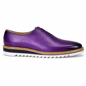 Giovanni Ruben Men’s Leather Oxford Shoe: Purple