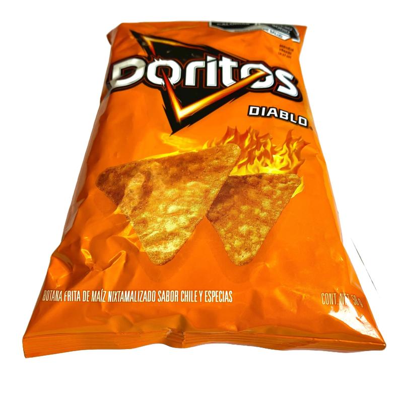 5 - PK DORITOS DIABLO - 58 GRAMS PER BAG - MEXICAN CHIPS - PAPITAS MEXICANAS - SABRITAS MEXICANAS