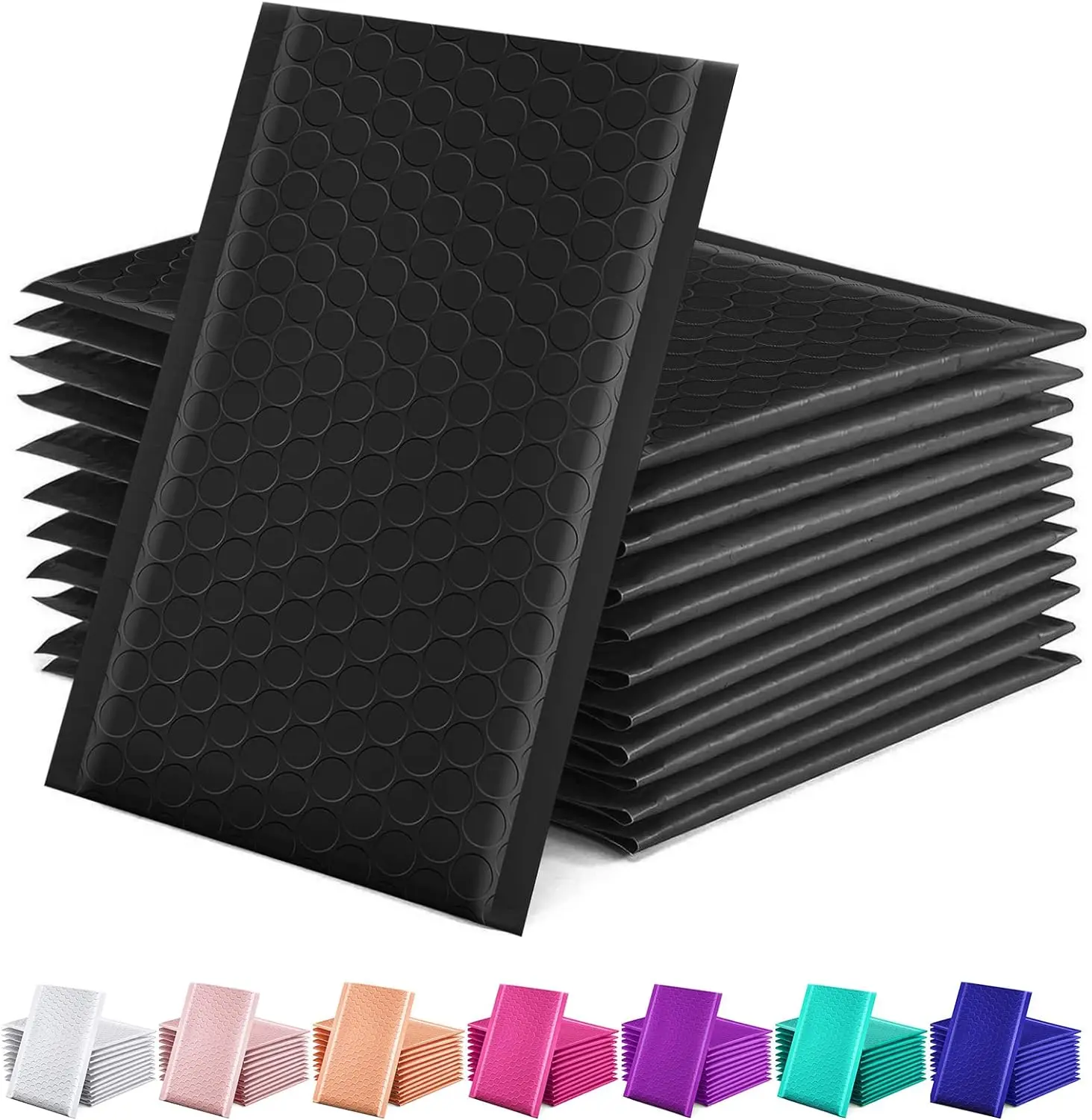 Black Bubble Mailers 4x8 Inches 50 Pack Self-seal Shipping Bags | Usable Size 4X7" Bubble Envelopes for Small Business Padded Envelope Packaging Mailing for Jewelry, Sport cards, Accessories